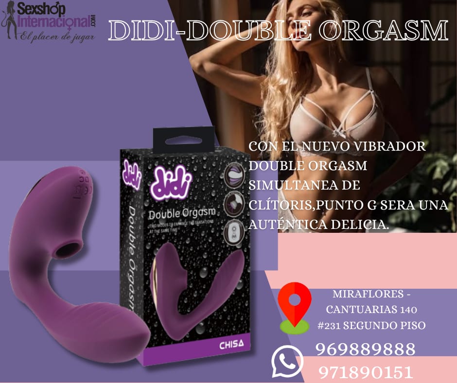 VIBRADOR DOBLE ESTIMULACION-SUCCIONADOR-CLITORIS-SEXSHOP LIMA 971890151 